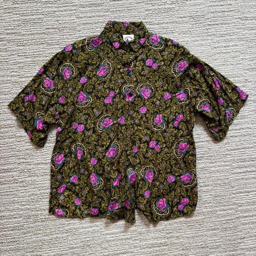 90s Vintage Coord Skirt Set New Name In Town Women's S M Paisley Floral Summer - Picture 5 of 8